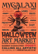 Mygalaxi Art Market poster, Halloween 2010